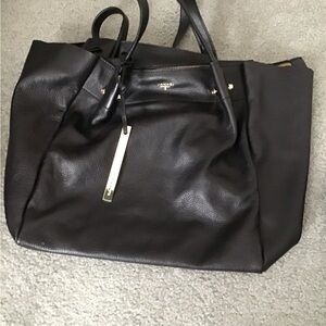 Tahari Black Leather Tote Bag